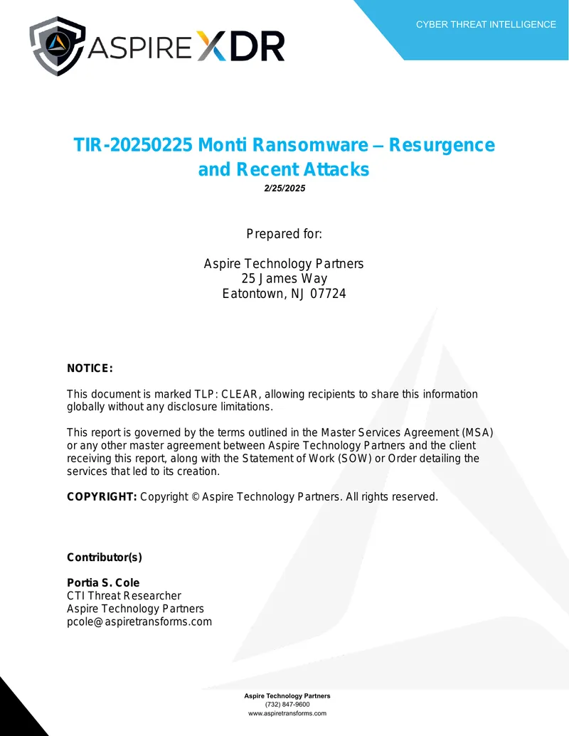 Monti Ransomware Resurgence and Attack Overview