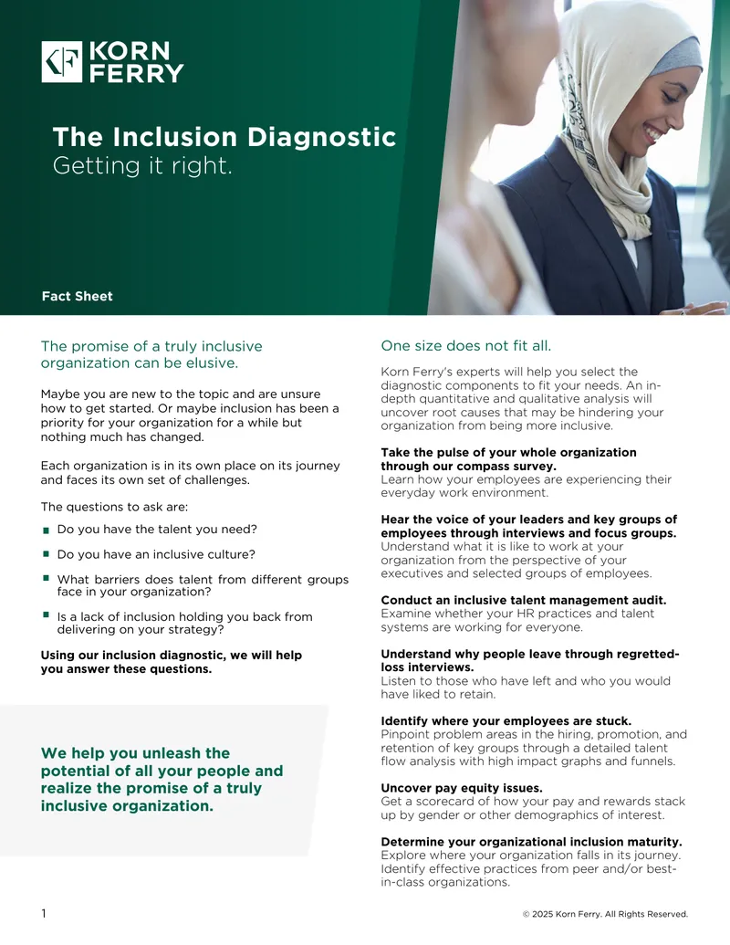 Inclusion Diagnostic Framework for Organizations