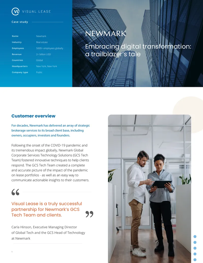Newmark GCS Tech Team and Visual Lease Partnership Case Study