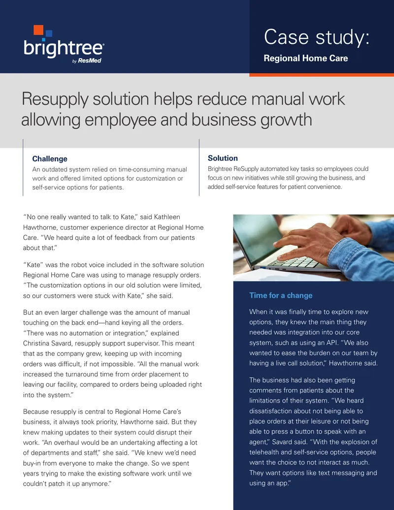 Regional Home Care Resupply Solution Case Study