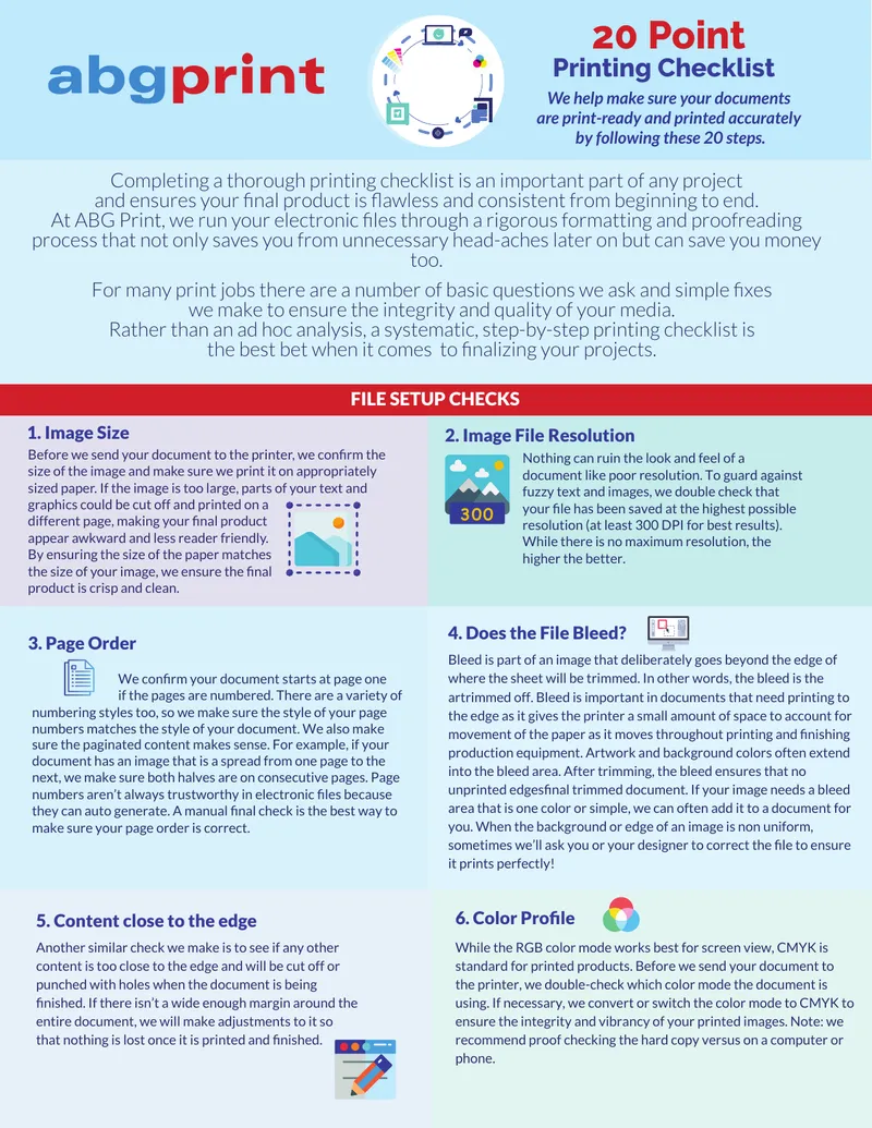 20 Point Printing Checklist