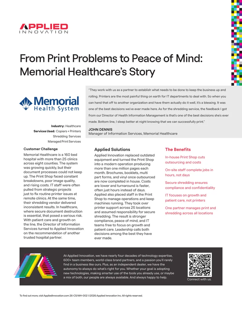 Memorial Healthcare Document Management Improvement Case Study