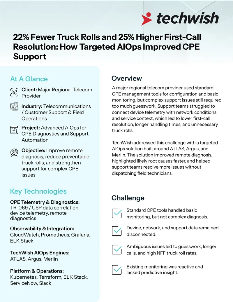 Targeted AIOps Solution for CPE Support Improvement