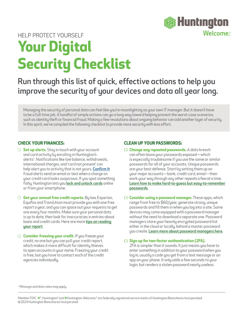 Digital Security Checklist for Personal Data Protection