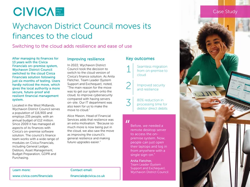 Wychavon District Council Cloud Finance Migration Case Study