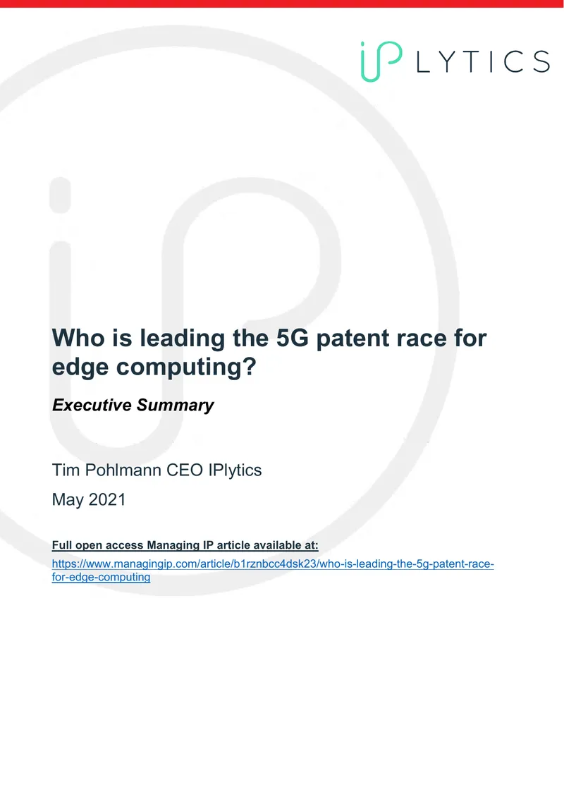 5G Patent Race and Edge Computing Analysis