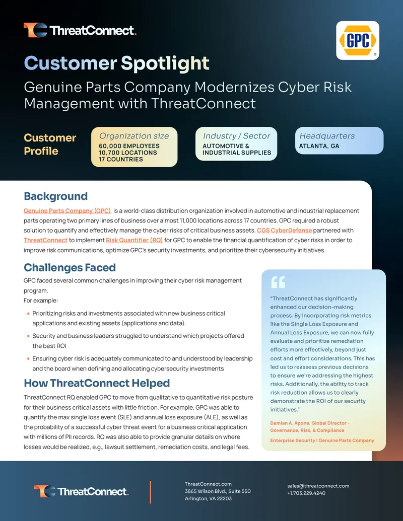 Genuine Parts Company Cyber Risk Management Case Study