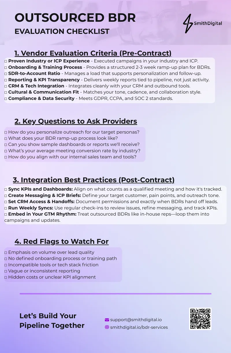 Outsourced BDR Evaluation Checklist