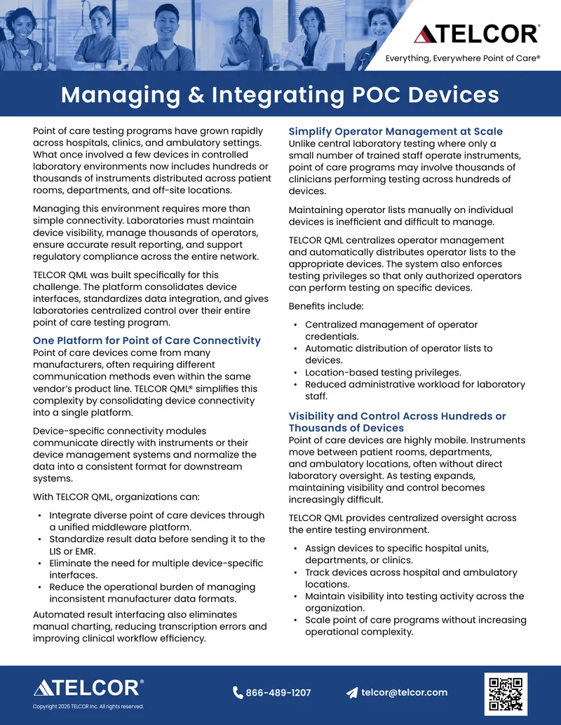 Managing and Integrating Point of Care Devices