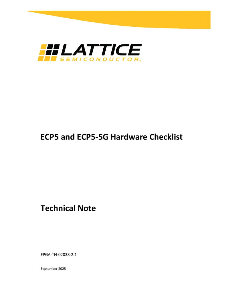 ECP5 and ECP5-5G Hardware Checklist Technical Note