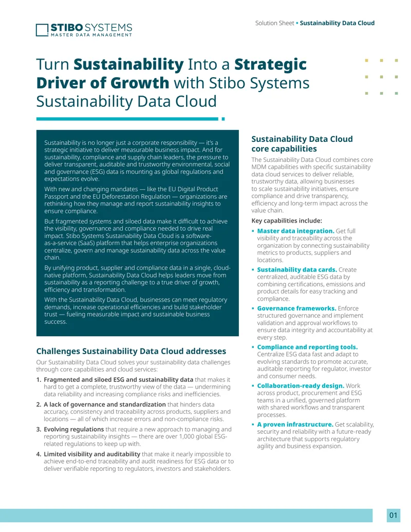 Sustainability Data Cloud Solution Overview