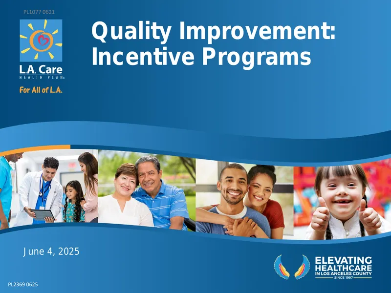 Quality Improvement Incentive Programs Overview