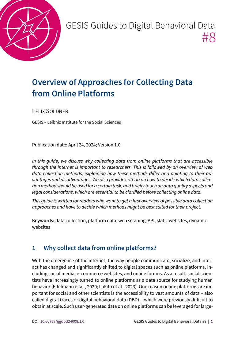 Approaches for Collecting Data from Online Platforms