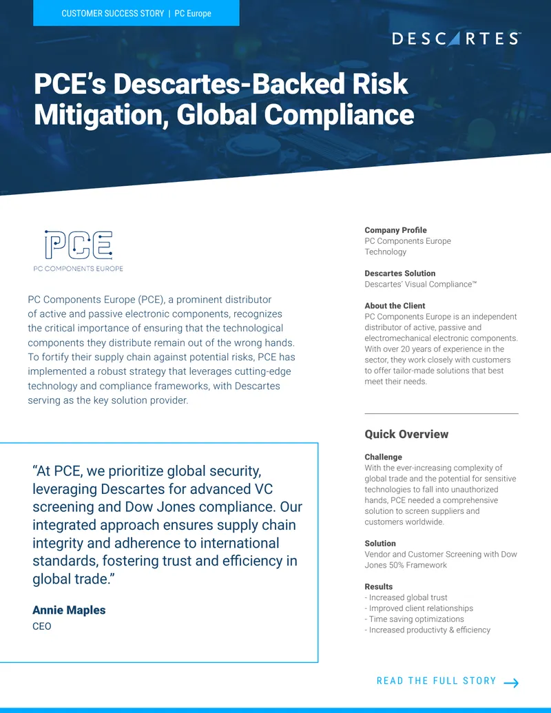 PCE Risk Mitigation and Global Compliance Strategy