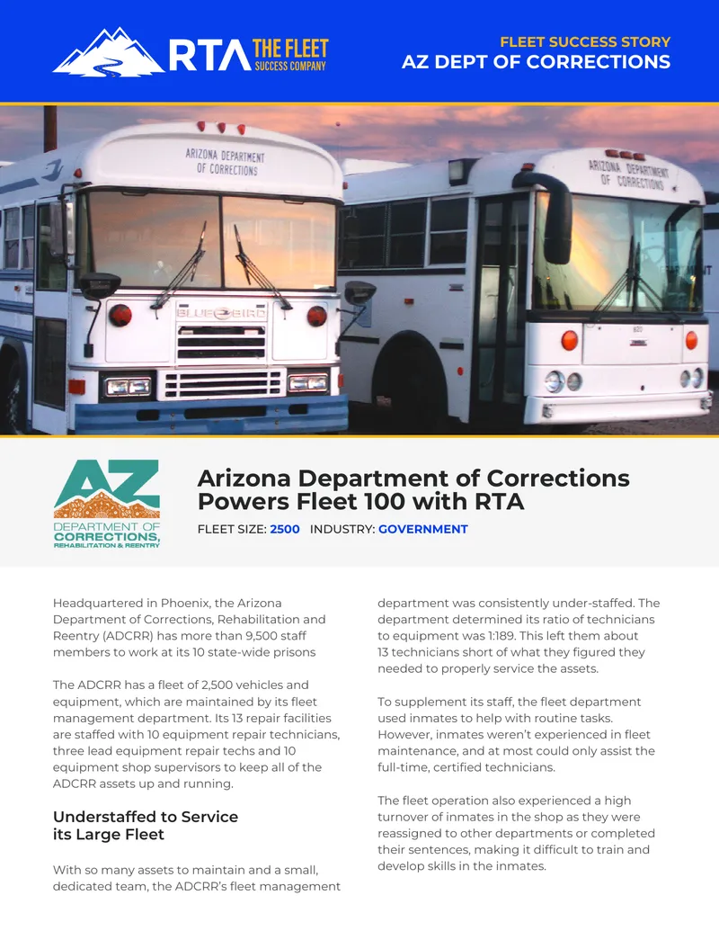 Arizona Department of Corrections Fleet 100 Program