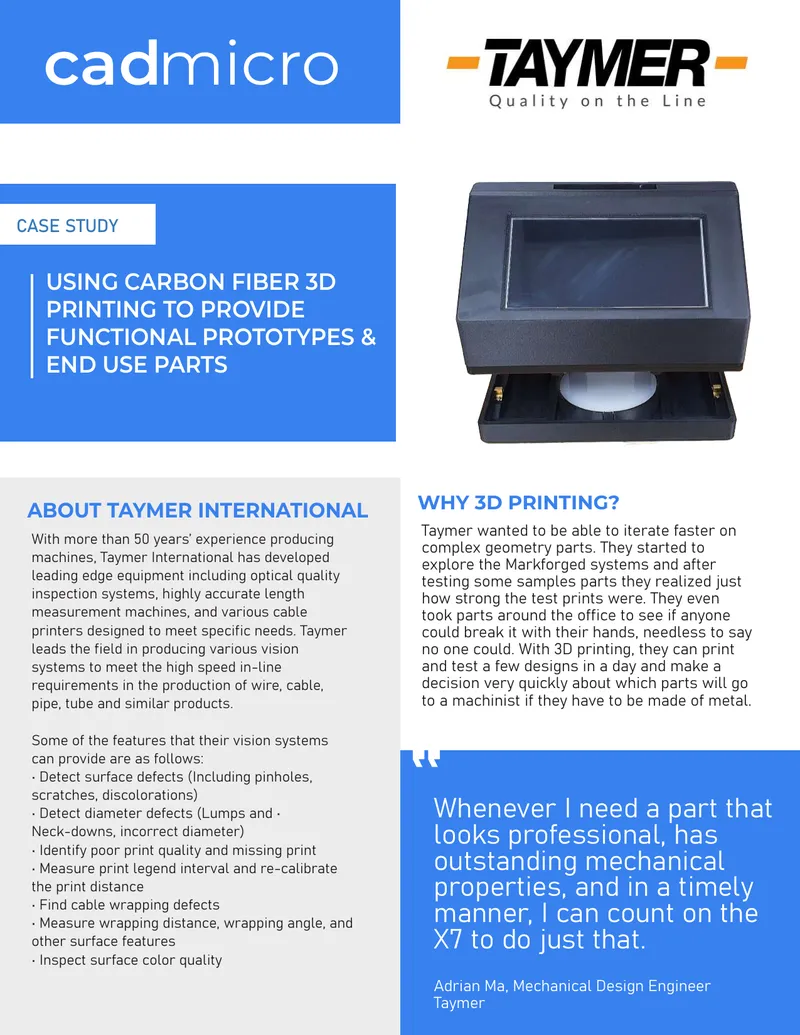 Case Study on Carbon Fiber 3D Printing Applications
