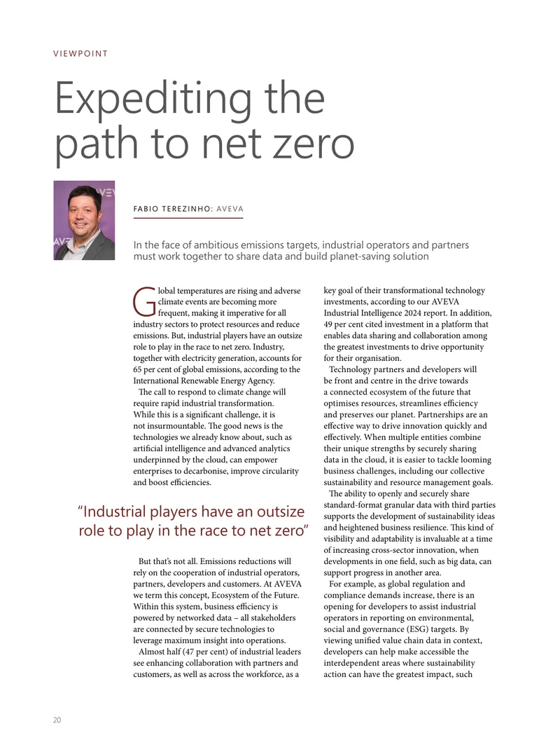Industrial Transformation Towards Net Zero Emissions