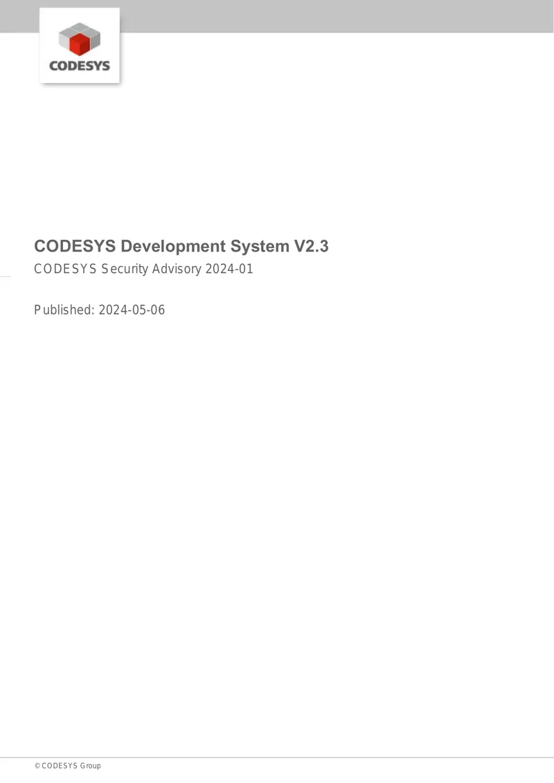 CODESYS Security Advisory 2024-01