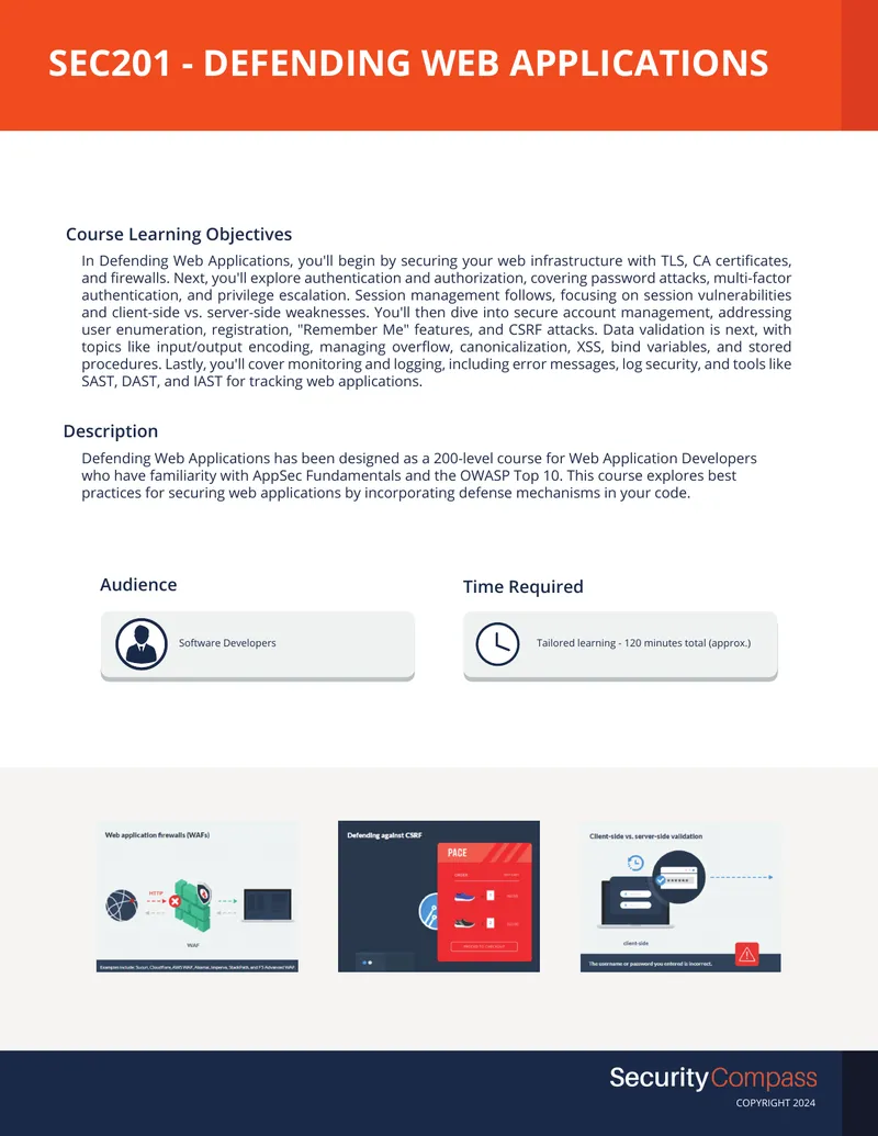 Defending Web Applications Course Overview
