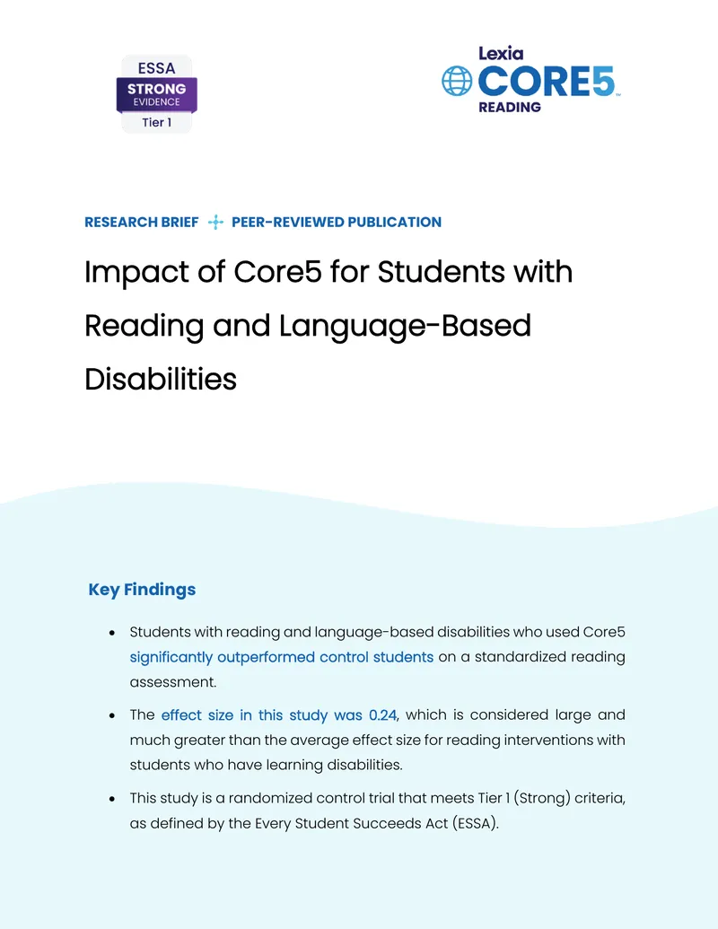 Impact of Core5 on Students with Disabilities