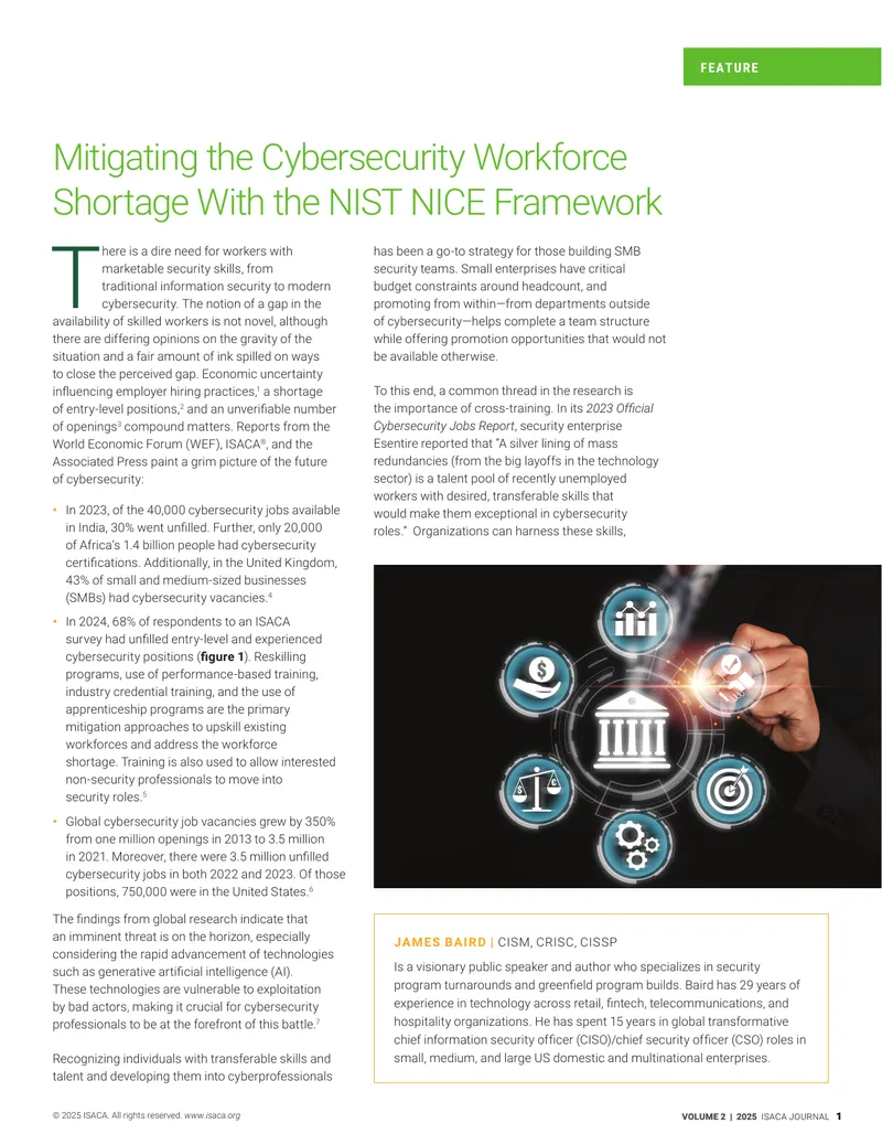 Mitigating Cybersecurity Workforce Shortage Using NIST NICE Framework