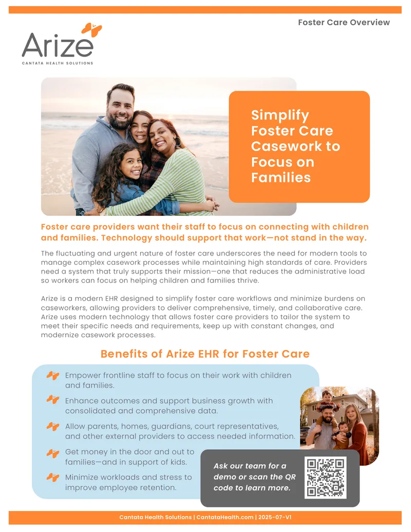 Arize EHR for Foster Care Management
