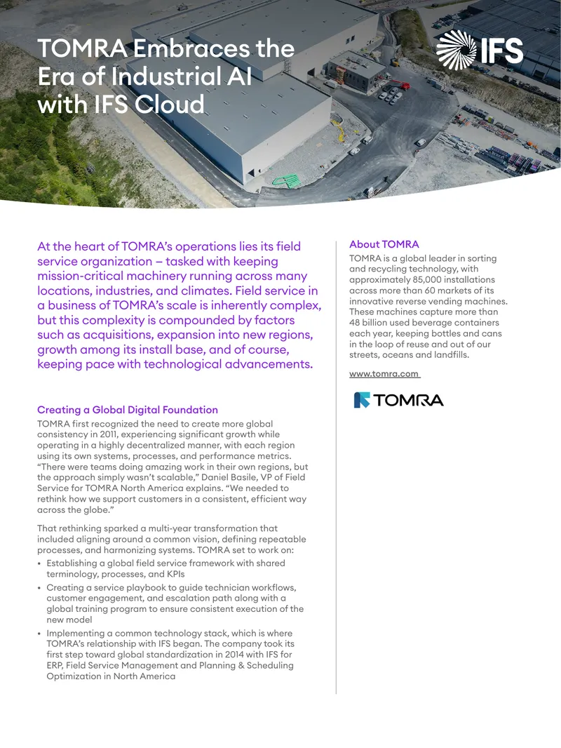 TOMRA's Global Transformation and IFS Cloud Integration