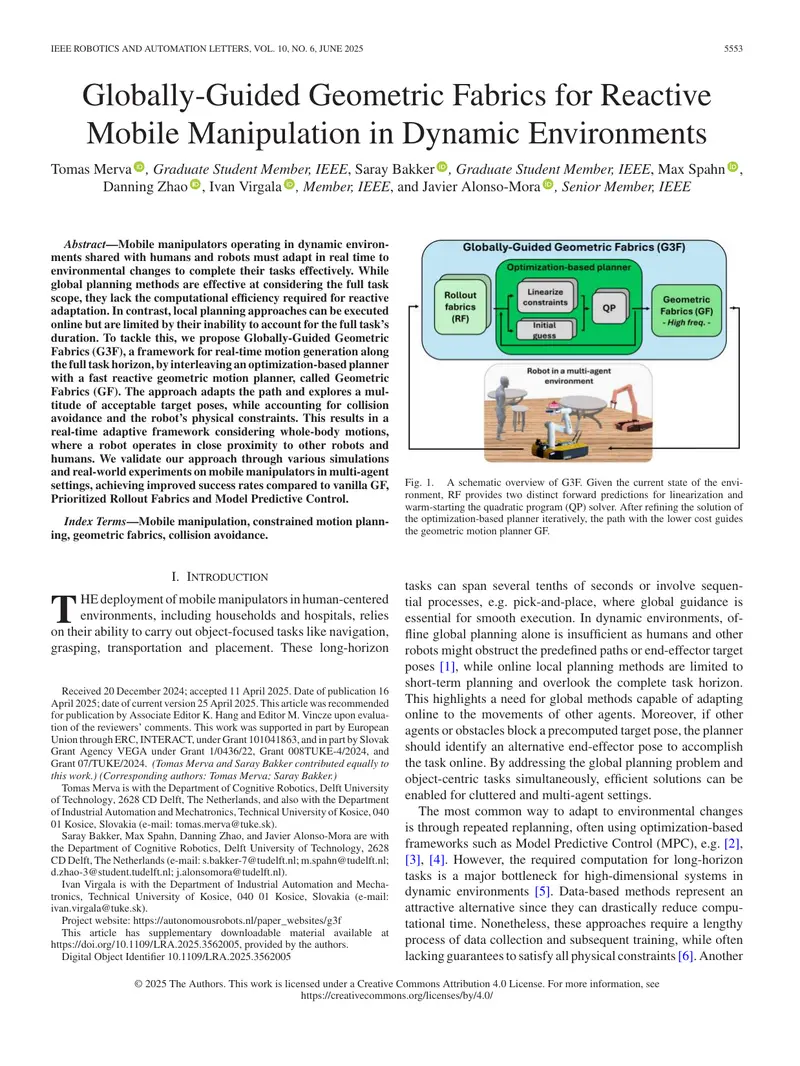 Globally-Guided Geometric Fabrics for Mobile Manipulation