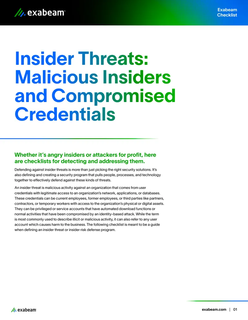 Insider Threats Checklist for Organizations
