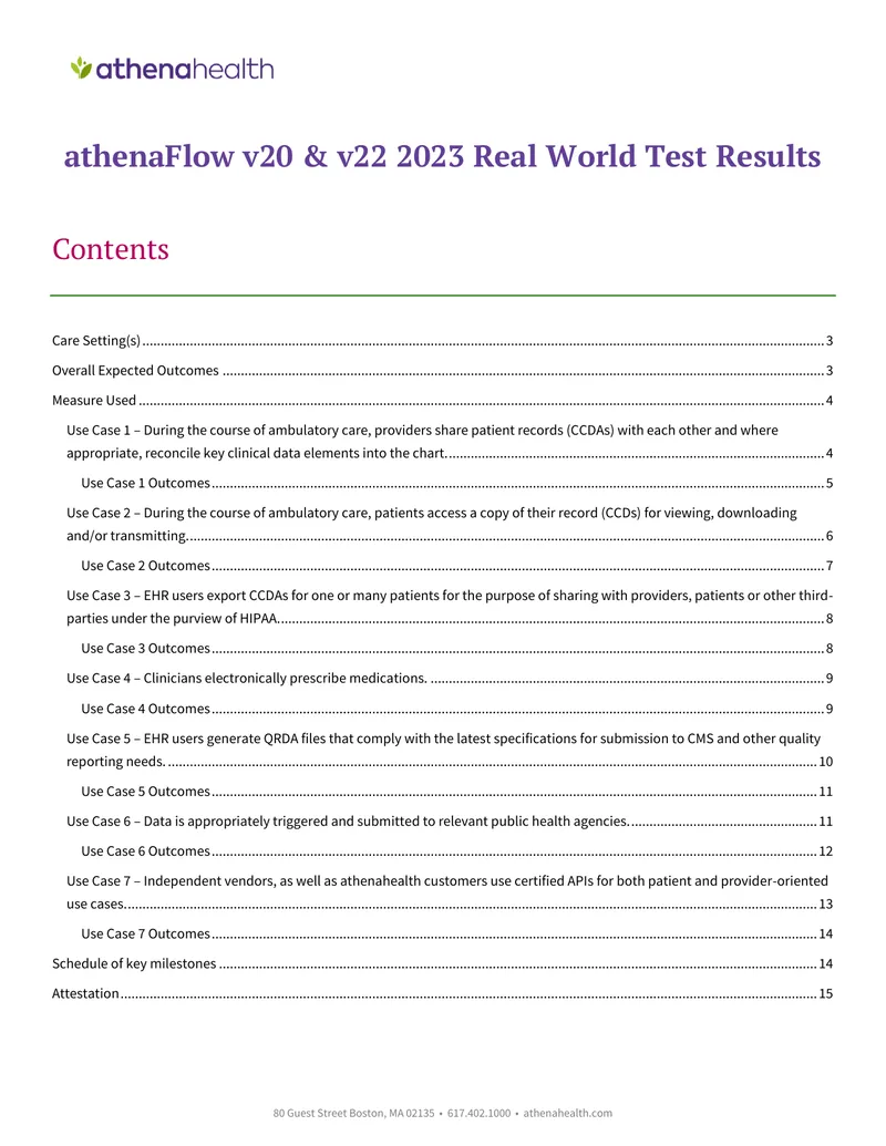 athenaFlow v20 and v22 Real World Test Results