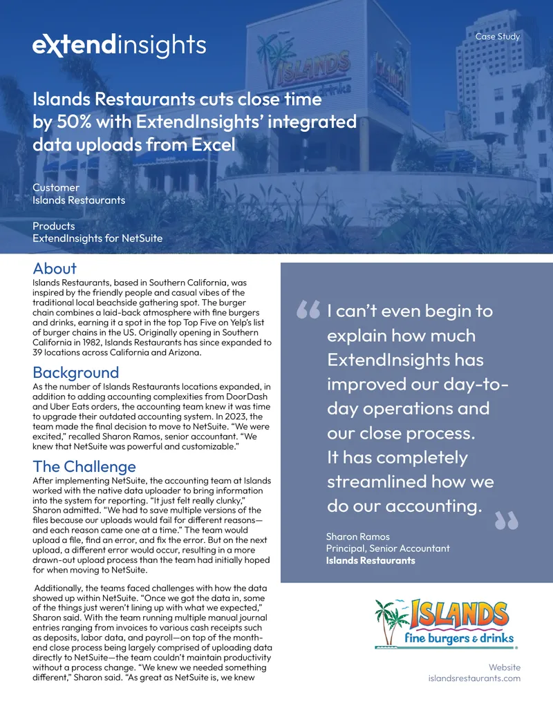 Islands Restaurants Case Study on ExtendInsights Implementation