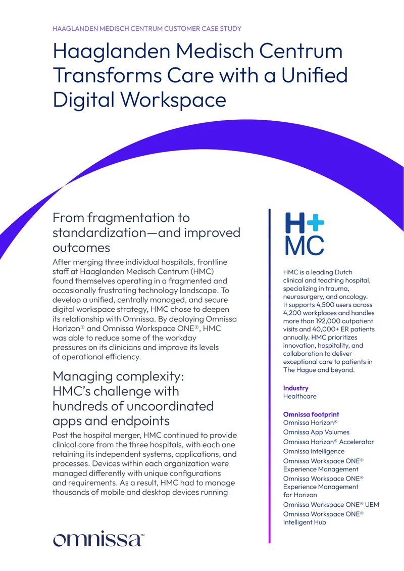 Haaglanden Medisch Centrum Digital Workspace Case Study