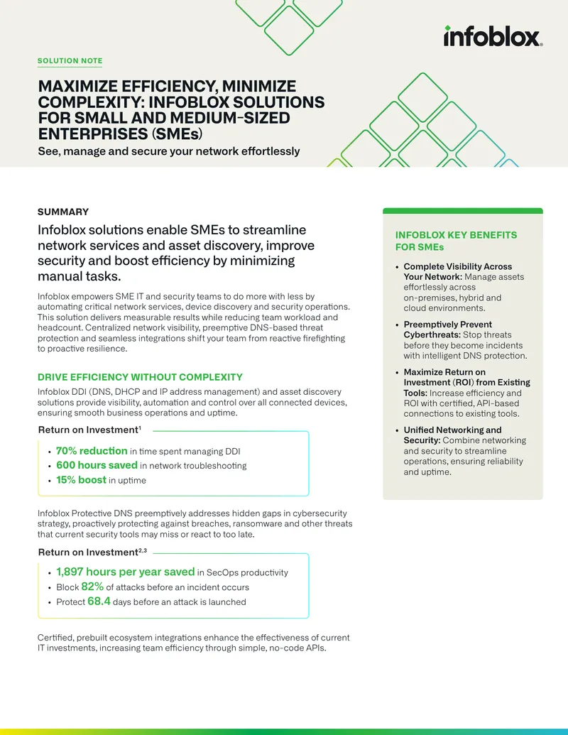 Infoblox Solutions for Small and Medium-Sized Enterprises