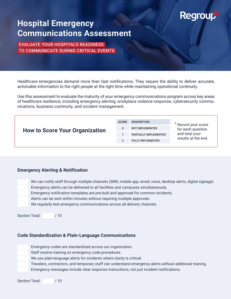 Hospital Emergency Communications Assessment Guide