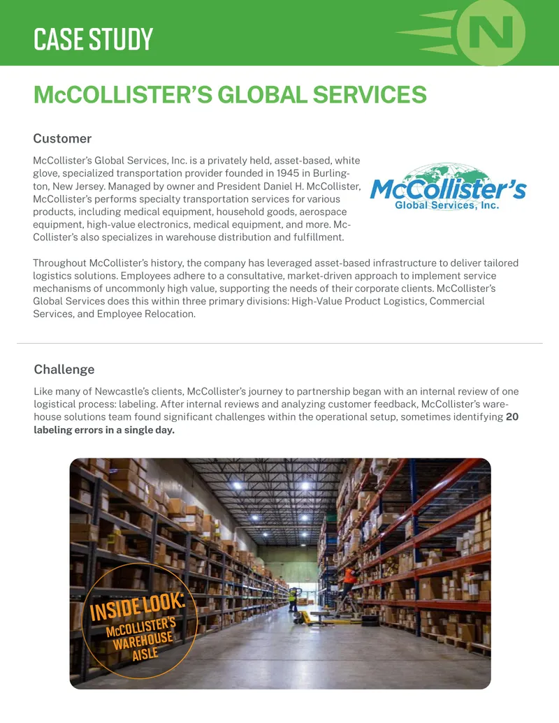 McCollister’s Global Services Case Study preview page 1