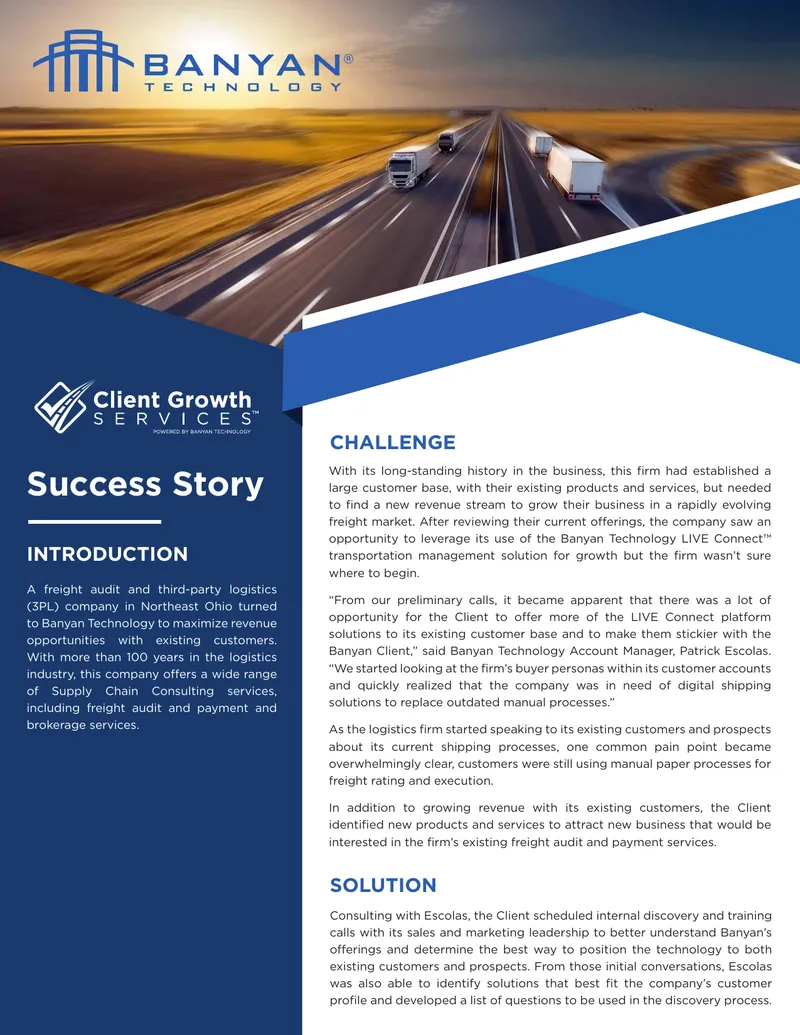 Freight Audit and Logistics Revenue Growth Strategy