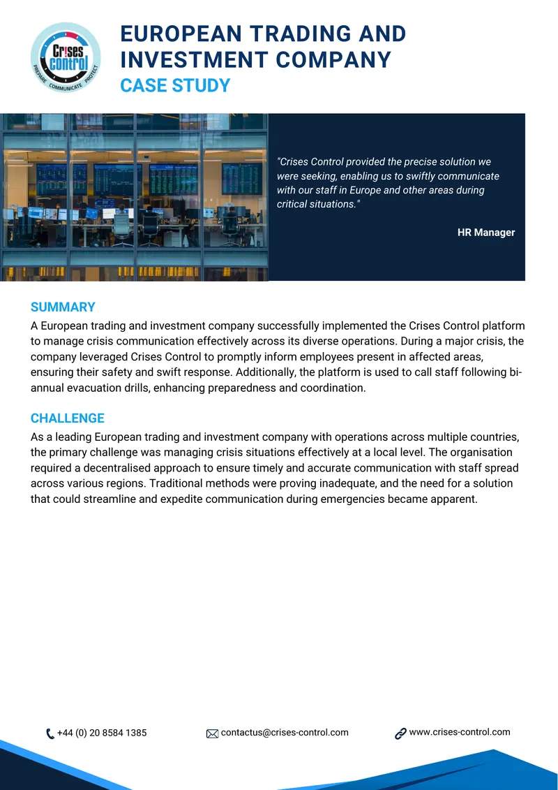 Crisis Communication Management Case Study