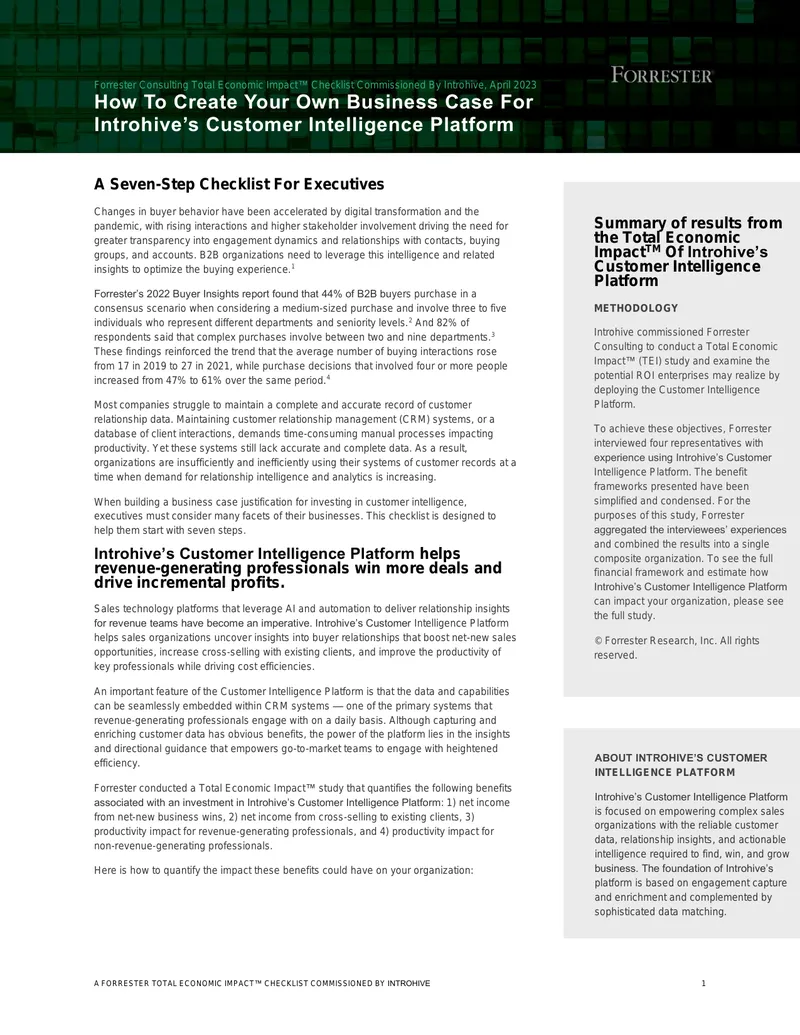 Seven-Step Checklist for Business Case Creation