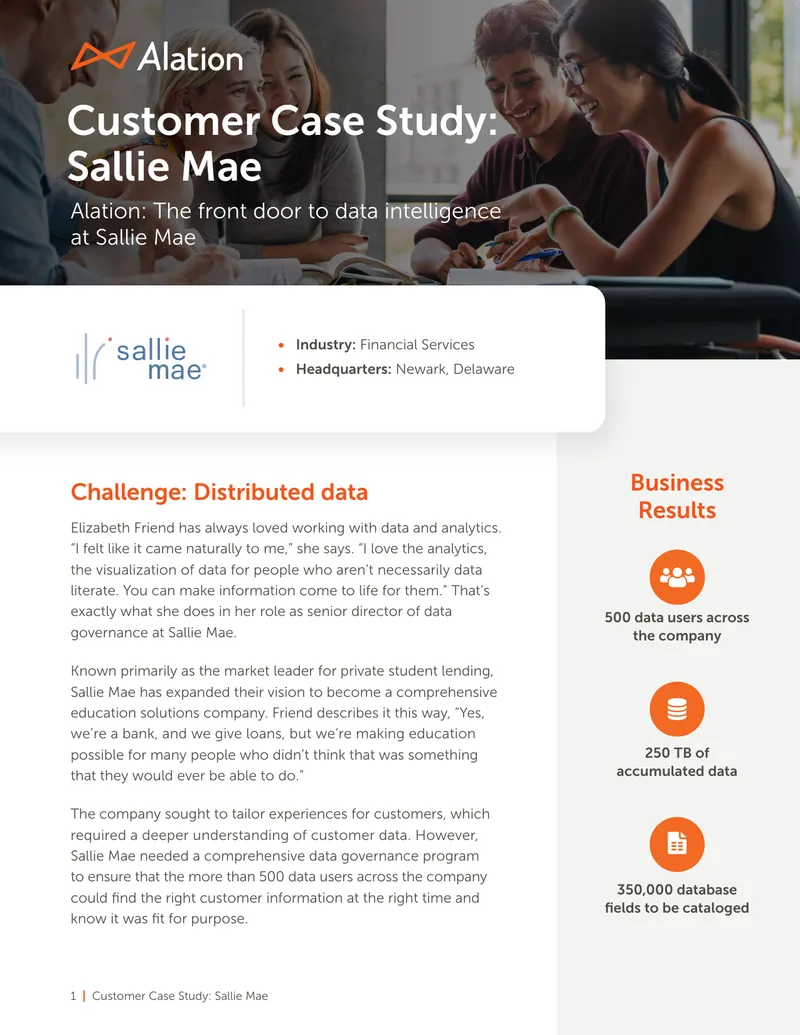Customer Case Study on Data Governance at Sallie Mae