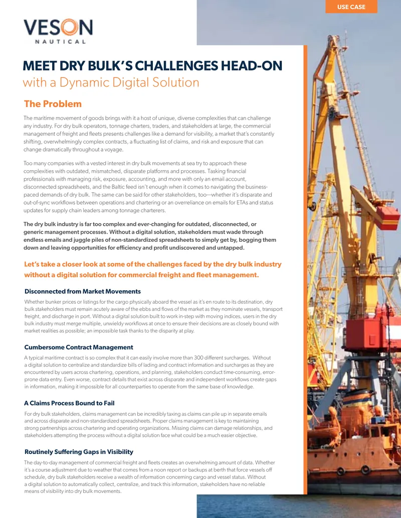 Dynamic Digital Solutions for Dry Bulk Challenges