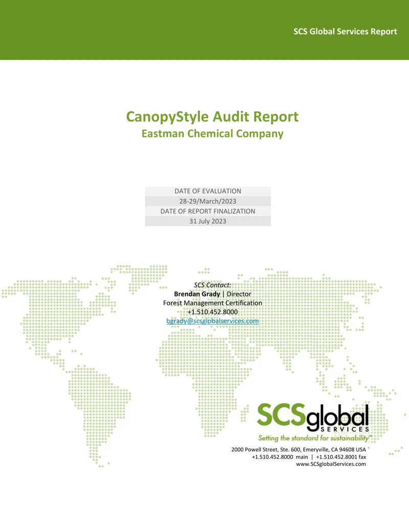 CanopyStyle Audit Report for Eastman Chemical Company