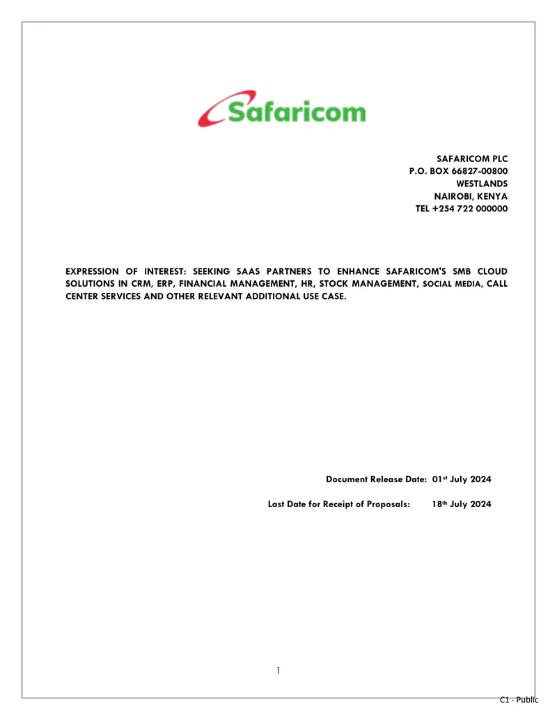 Expression of Interest for SaaS Partnerships