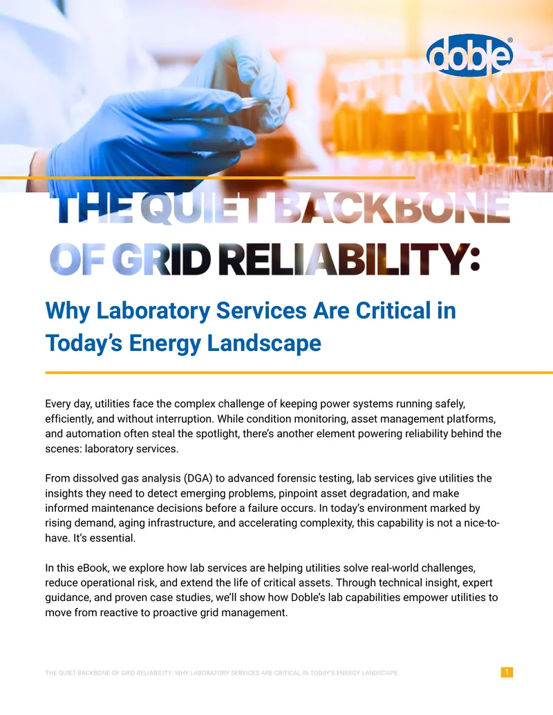 Laboratory Services in Energy Sector Reliability