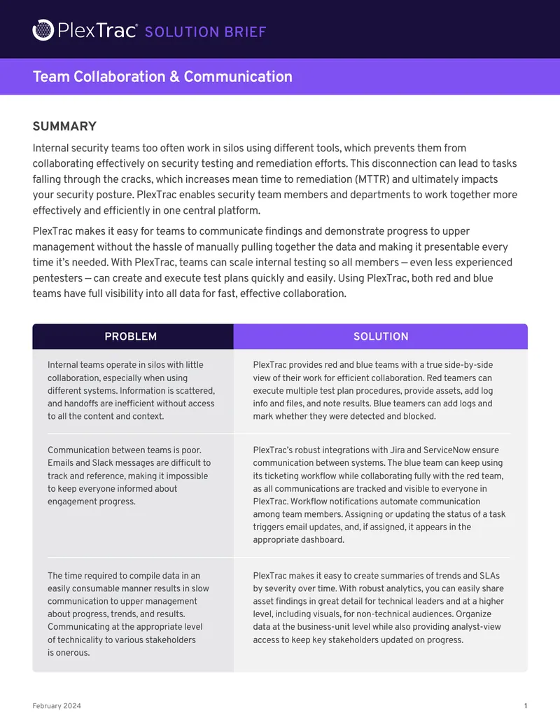 Team Collaboration and Communication in PlexTrac