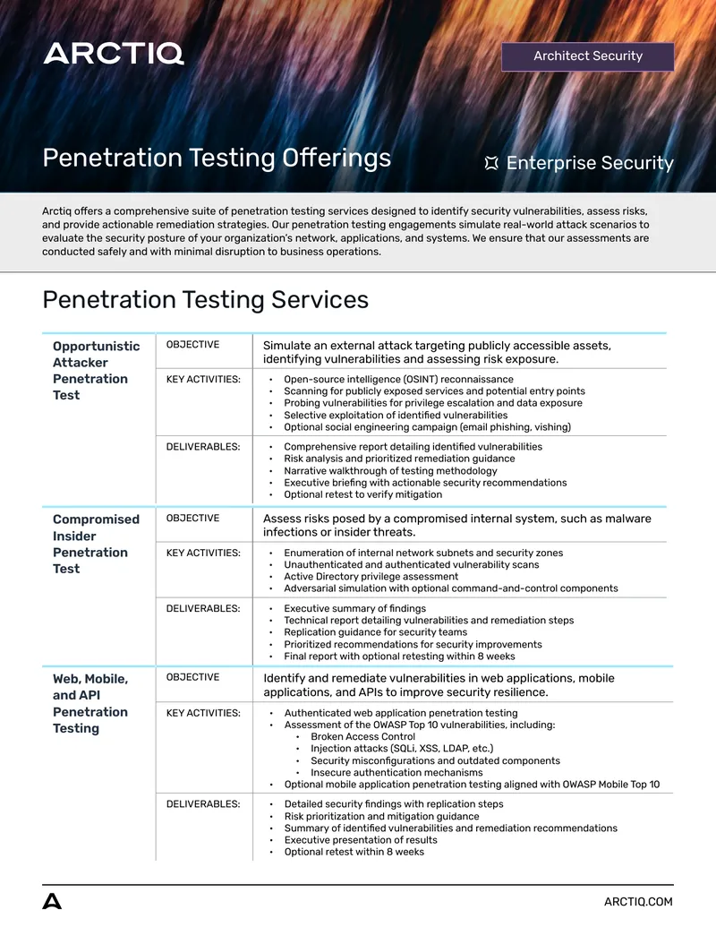 Penetration Testing Services Overview