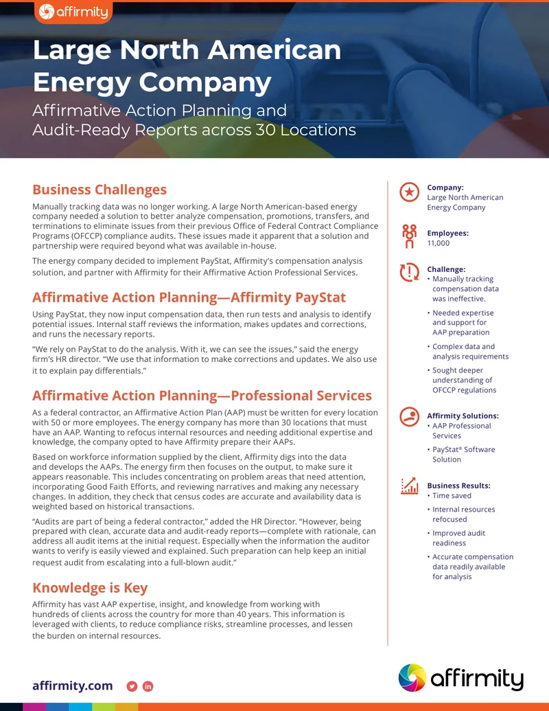 Affirmative Action Planning and Audit-Ready Reports
