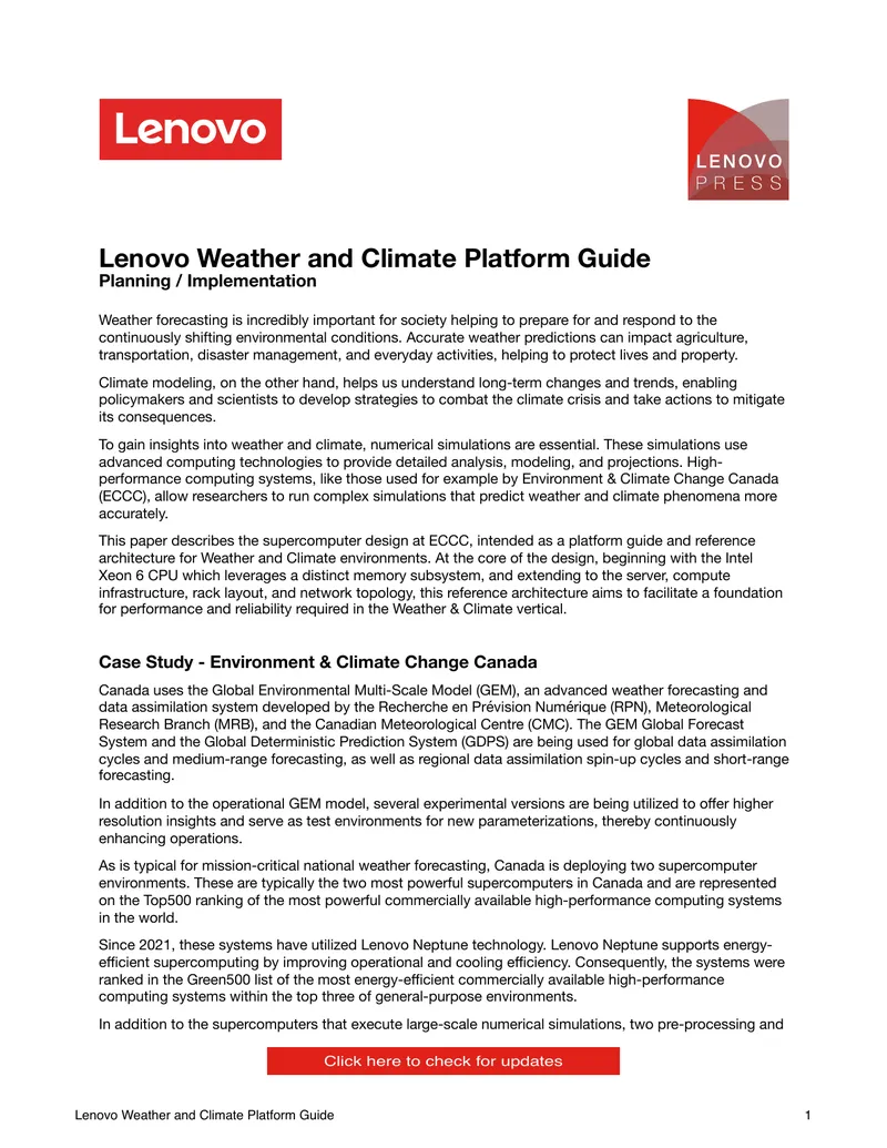 Lenovo Weather and Climate Platform Guide