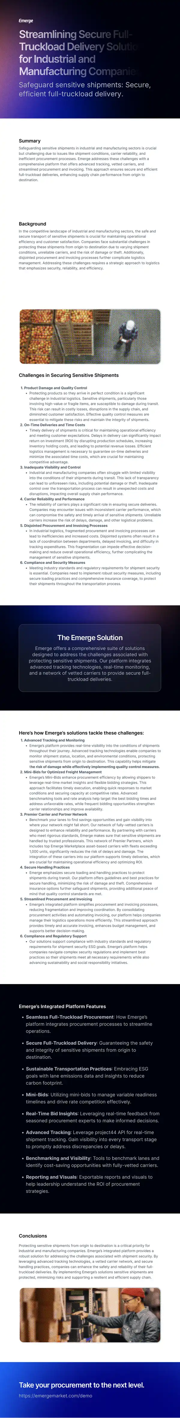 Streamlining Secure Full-Truckload Delivery Solutions