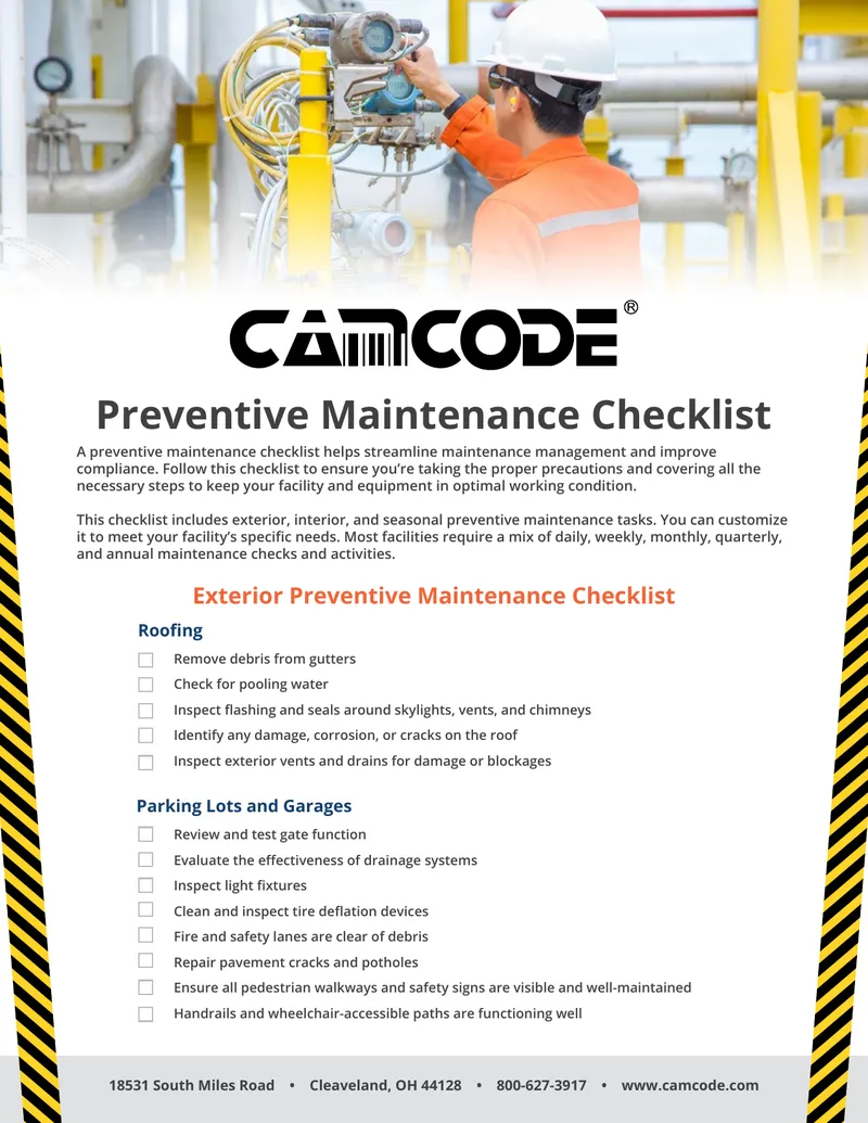 Preventive Maintenance Checklist for Facilities