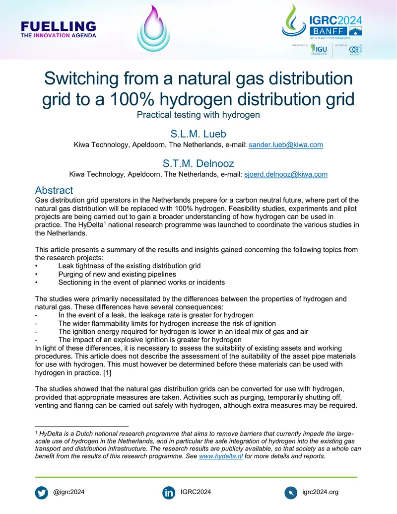 Hydrogen Distribution Grid Transition Study